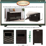 Storage Bench with Removable Basket and 2 Drawers, Fully Assembled Shoe Bench with Removable Cushion
