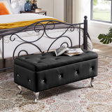 Storage Bench, Flip Top Entryway Bench Seat with Safety Hinge, Storage Chest with Padded Seat, Bed End Stool