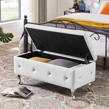 Storage Bench, Flip Top Entryway Bench Seat with Safety Hinge, Storage Chest with Padded Seat, Bed End Stool