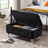 Storage Bench, Flip Top Entryway Bench Seat with Safety Hinge, Storage Chest with Padded Seat, Bed End Stool
