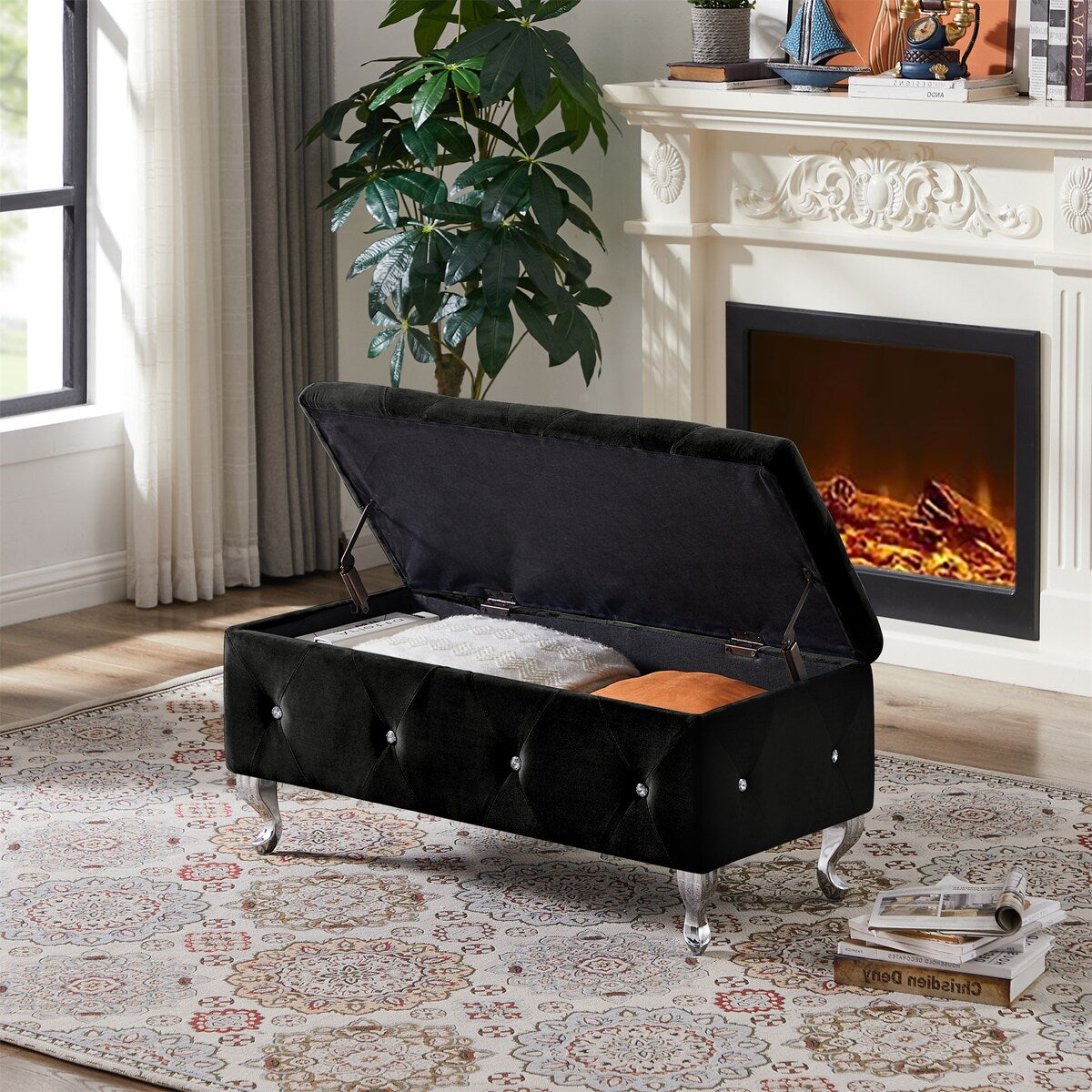 Storage Bench, Flip Top Entryway Bench Seat with Safety Hinge