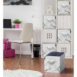 Collapsible Storage Cube - Four Pack - Marble White