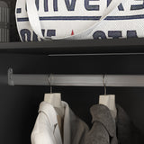 Storage Black Modular Wardrobe with Stylish Aluminum Accents Armoires