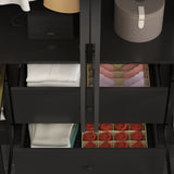 Storage Black Modular Wardrobe with Stylish Aluminum Accents Armoires