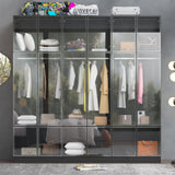 Storage Black Modular Wardrobe with Stylish Aluminum Accents Armoires