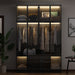 Storage Black Modular Wardrobe with Stylish Aluminum Accents Armoires