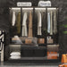 Storage Black Modular Wardrobe with Stylish Aluminum Accents Armoires