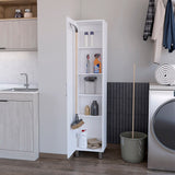 Storage Cabinet Buccan, Five Shelves, White Finish,High quality and durable