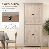 Storage Cabinet Organizer with 4-Tiers, and Adjustable Shelves, Natural