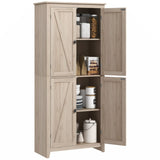 Storage Cabinet Organizer with 4-Tiers, and Adjustable Shelves, Natural