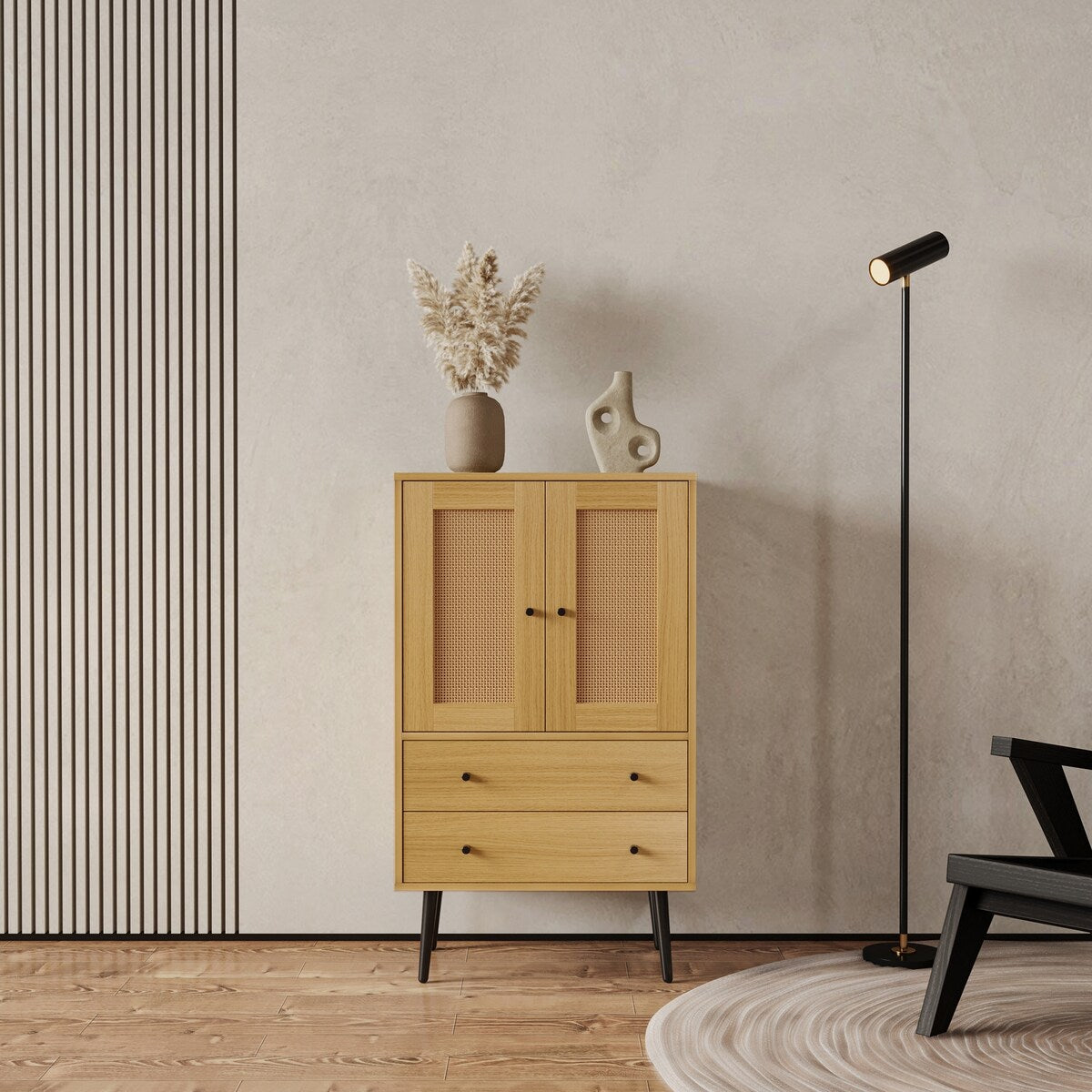 Storage Cabinet With Two Doors And Two Drawers