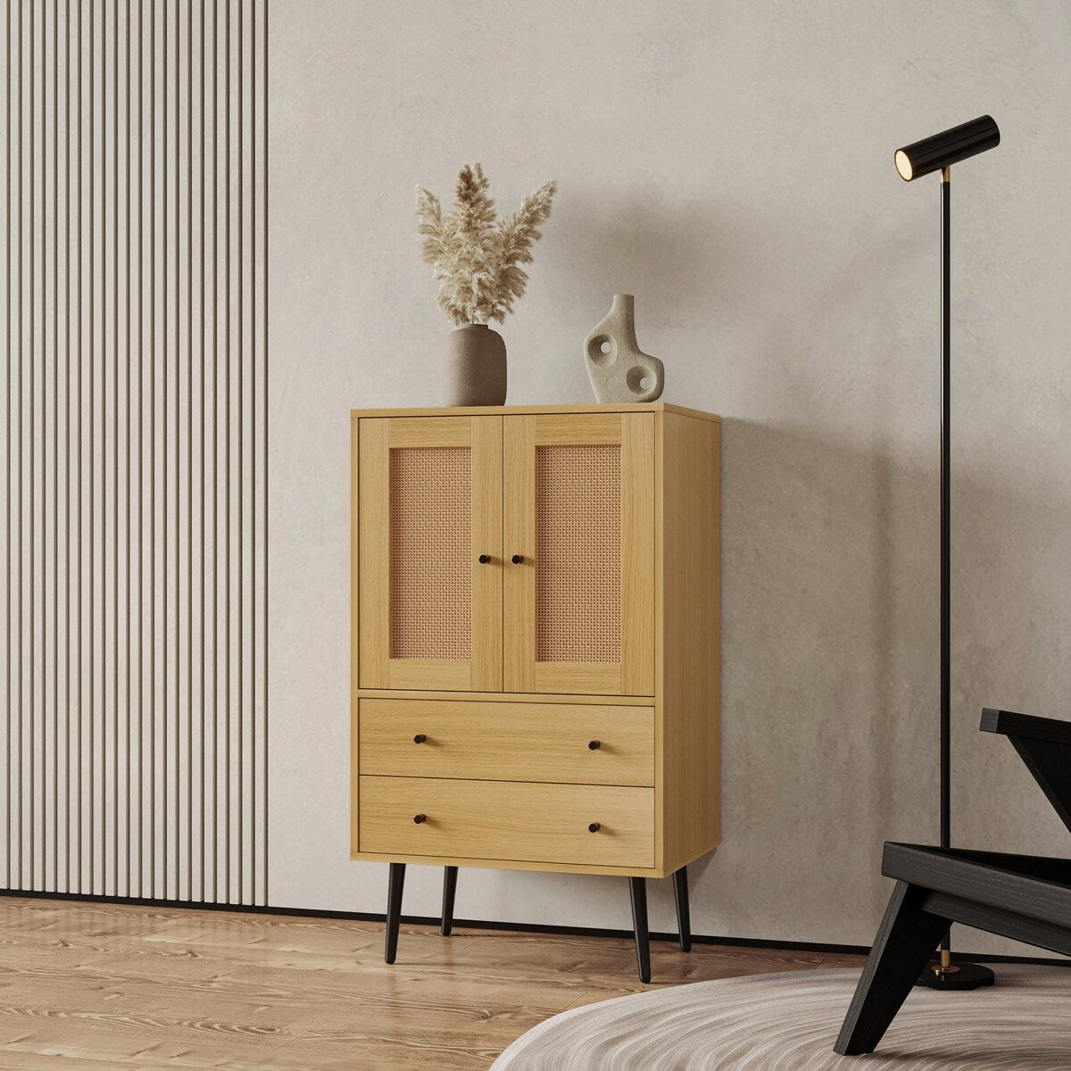 Storage Cabinet With Two Doors And Two Drawers