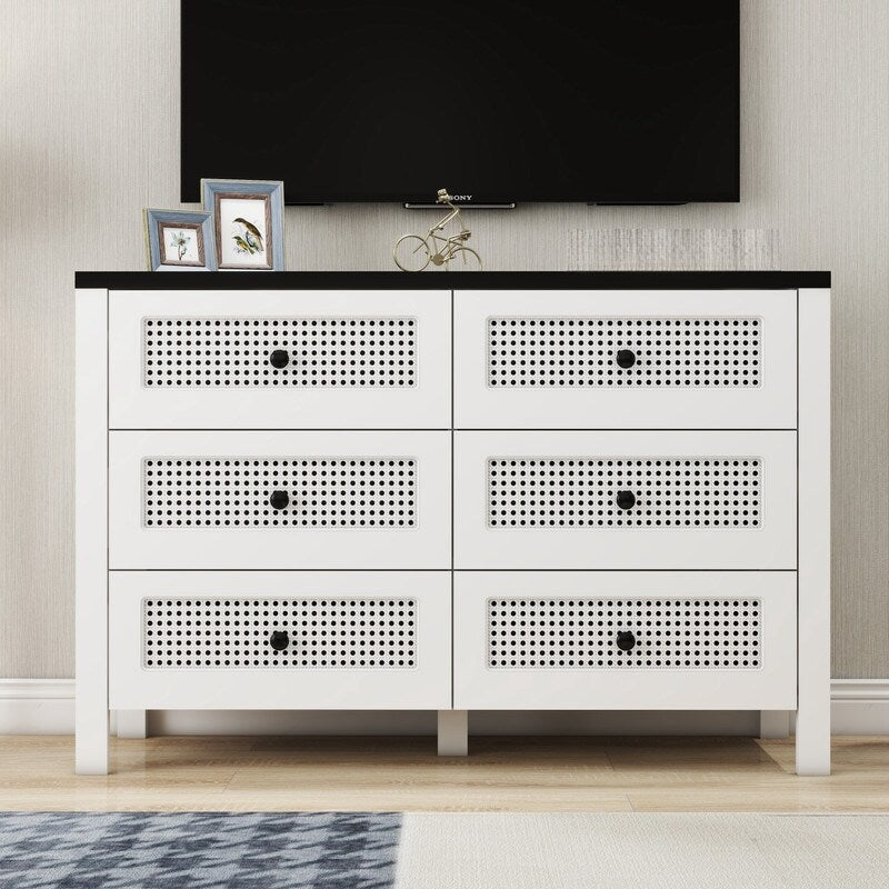 Storage Cabinet with 6 drawers,Wood Buffet Sideboard,Large Cupboard