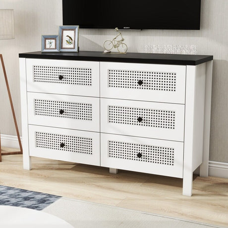 Storage Cabinet with 6 drawers,Wood Buffet Sideboard,Large Cupboard