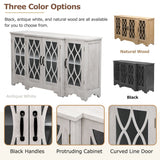 Storage Cabinet with Black Handle and Three Adjustable Shelves
