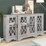 Storage Cabinet with Black Handle and Three Adjustable Shelves