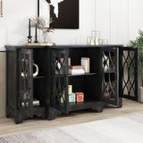 Storage Cabinet with Black Handle and Three Adjustable Shelves
