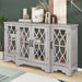 Storage Cabinet with Black Handle and Three Adjustable Shelves