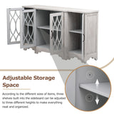Storage Cabinet with Black Handle and Three Adjustable Shelves