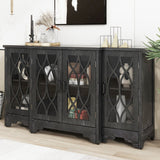Storage Cabinet with Black Handle and Three Adjustable Shelves