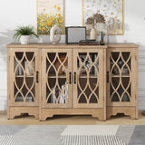 Storage Cabinet with Black Handle and Three Adjustable Shelves