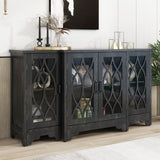 Storage Cabinet with Black Handle and Three Adjustable Shelves