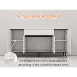 Storage Cabinet with Drawers,Wood Buffet Sideboard with Adjustable Shelf,white Large Cupboard