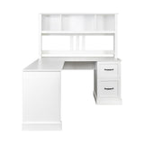 Storage Home Office Computer Desk with Hutch, Antiqued Black Finish Bedroom Desk