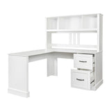Storage Home Office Computer Desk with Hutch, Antiqued Black Finish Bedroom Desk