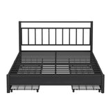 Storage Metal Platform Bed with 4 Drawers