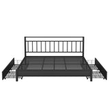 Storage Metal Platform Bed with 4 Drawers