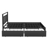 Storage Metal Platform Bed with 4 Drawers