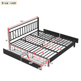 Storage Metal Platform Bed with 4 Drawers