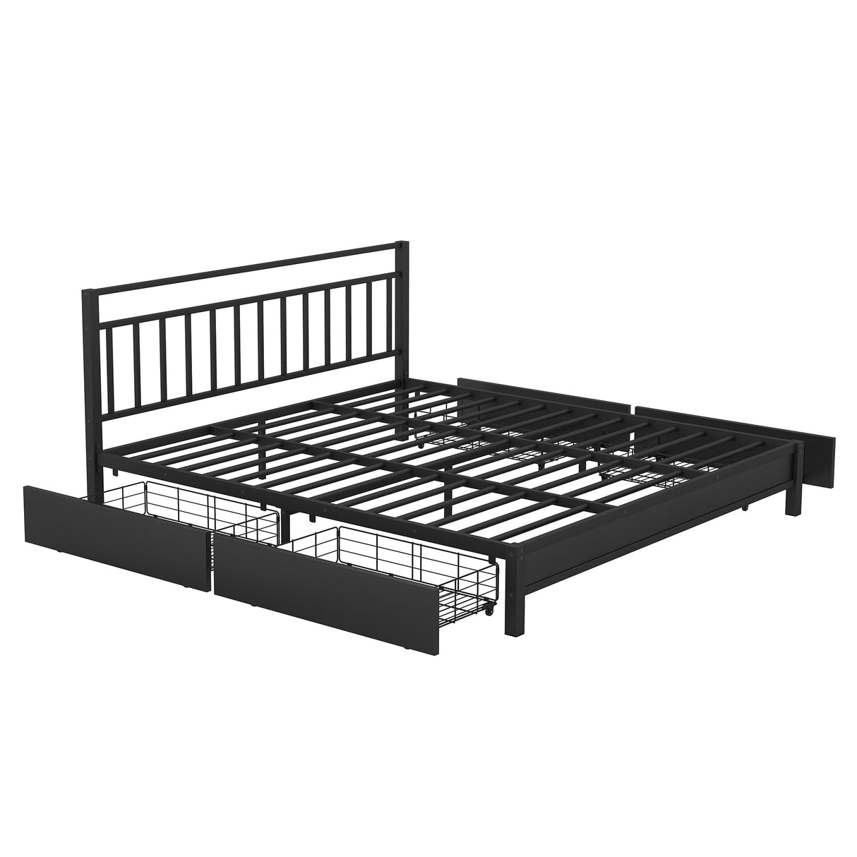 Storage Metal Platform Bed with 4 Drawers