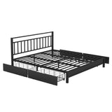 Storage Metal Platform Bed with 4 Drawers