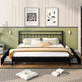 Storage Metal Platform Bed with 4 Drawers