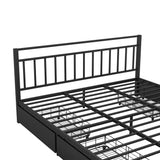Storage Metal Platform Bed with 4 Drawers