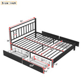 Storage Metal Platform Bed with 4 Drawers