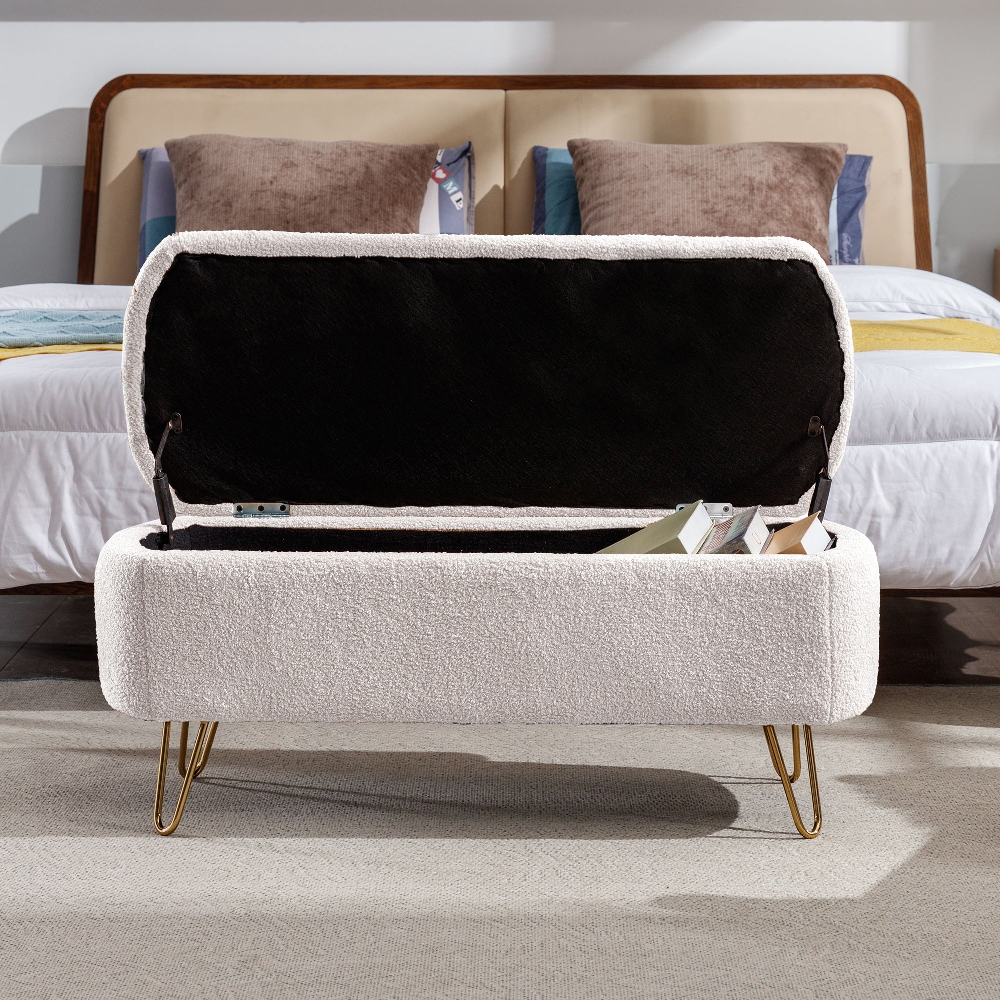 Storage Ottoman Bench Grey