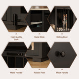 Storage Sideboard with Pet House Modern Home Essential in Black/White