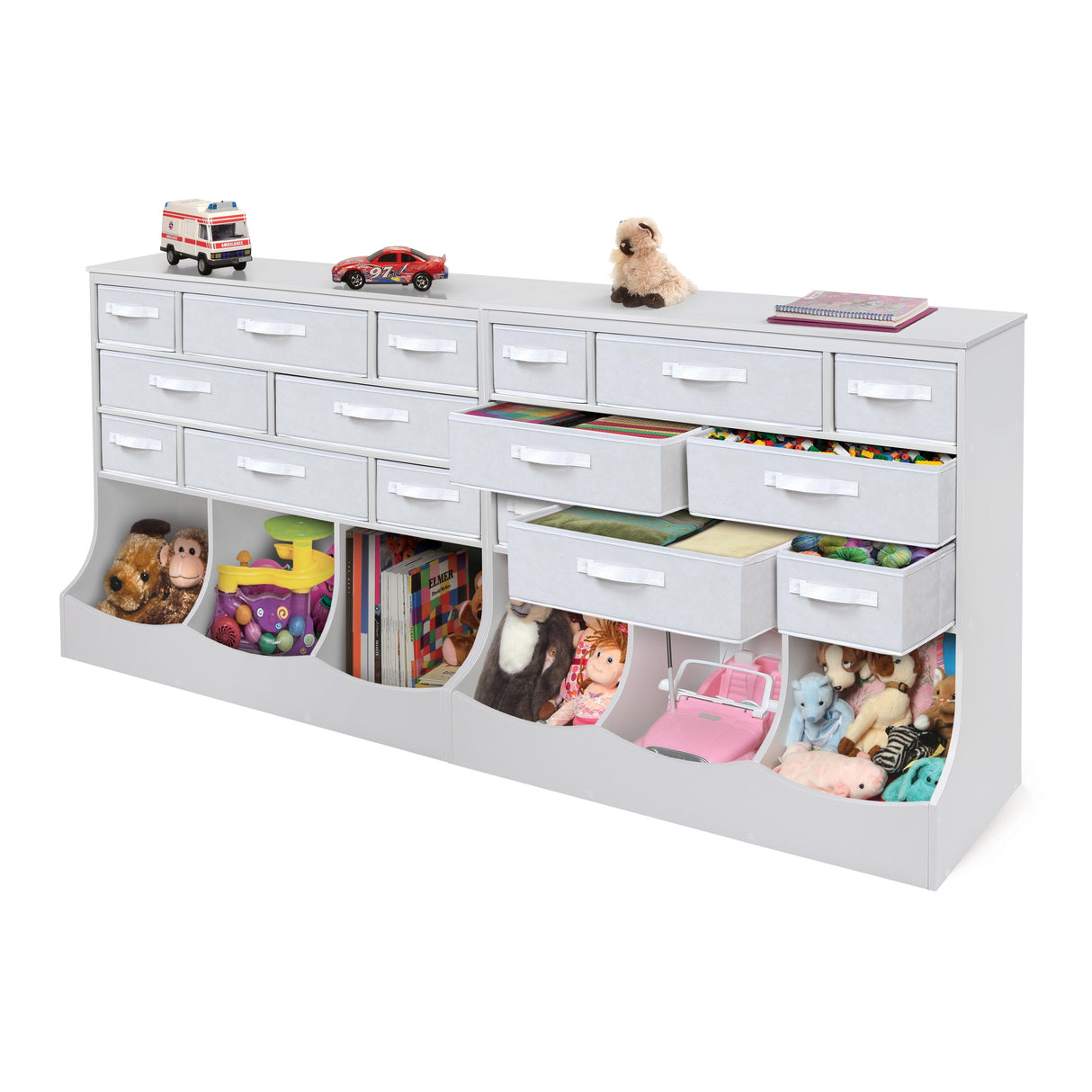 Storage Station with Eight Baskets and Three Bins