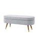 43.50" Upholstered boucle ottoman Storage Bench with wood leg