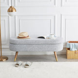 43.50" Upholstered boucle ottoman Storage Bench with wood leg