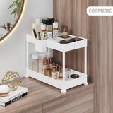 StorageBud 2 Tier Non-Slip Grip Kitchen Under Sink Organizer - Bathroom Cabinet Organizer with Utility Hooks and Side Caddy
