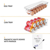 StorageBud 8 Piece Refrigerator Organizer Bins - Stackable Freezer Organizer - Clear Refrigerator Organizer - Acrylic Fridge Bin