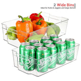 StorageBud 8 Piece Refrigerator Organizer Bins - Stackable Freezer Organizer - Clear Refrigerator Organizer - Acrylic Fridge Bin