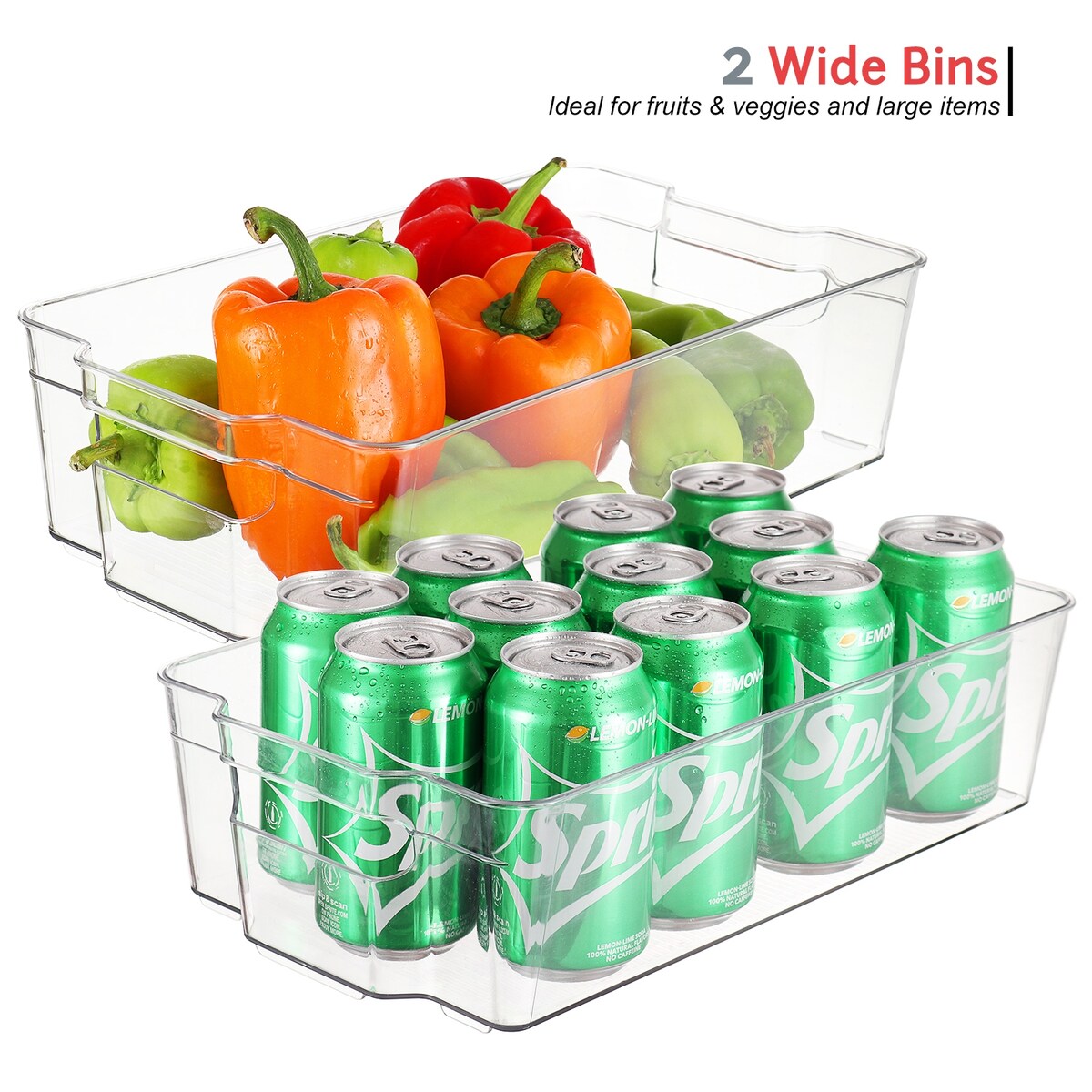 StorageBud 8 Piece Refrigerator Organizer Bins - Stackable Freezer Organizer - Clear Refrigerator Organizer - Acrylic Fridge Bin