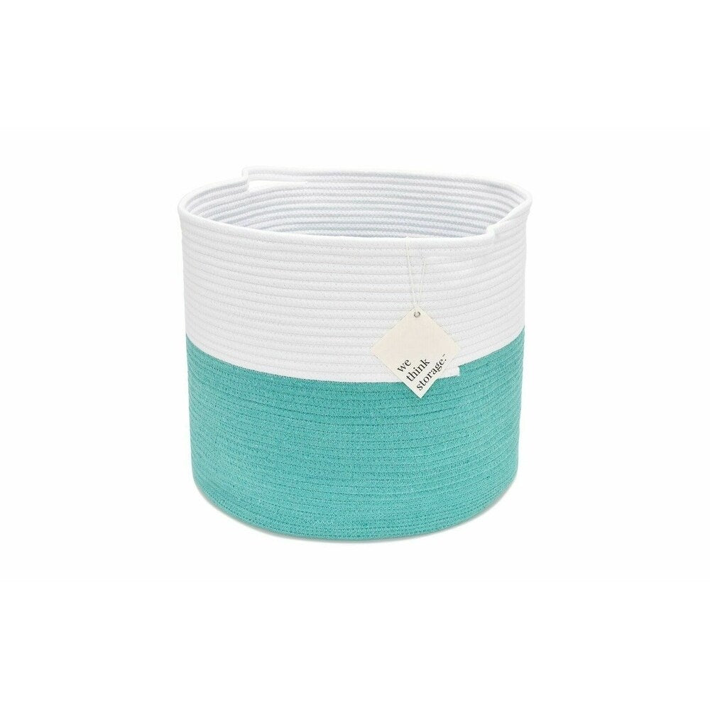 StorageWorks 100%Natural Cotton Rope Hand-Woven Baskets-Two Color Design 2 Pack