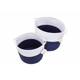 StorageWorks 100%Natural Cotton Rope Hand-Woven Baskets-Two Color Design 2 Pack