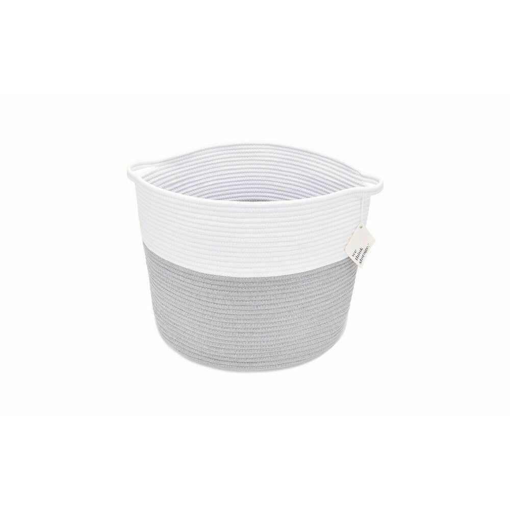 StorageWorks 100%Natural Cotton Rope Hand-Woven Baskets-Two Color Design 2 Pack